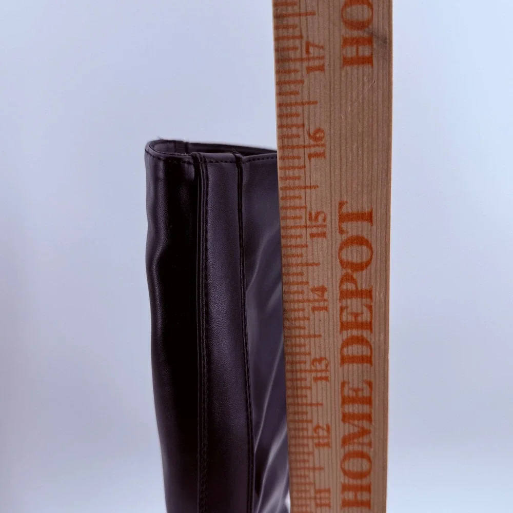 Jeossy Black Tall Boots Knee High Block Heel Size 6.5 NEW